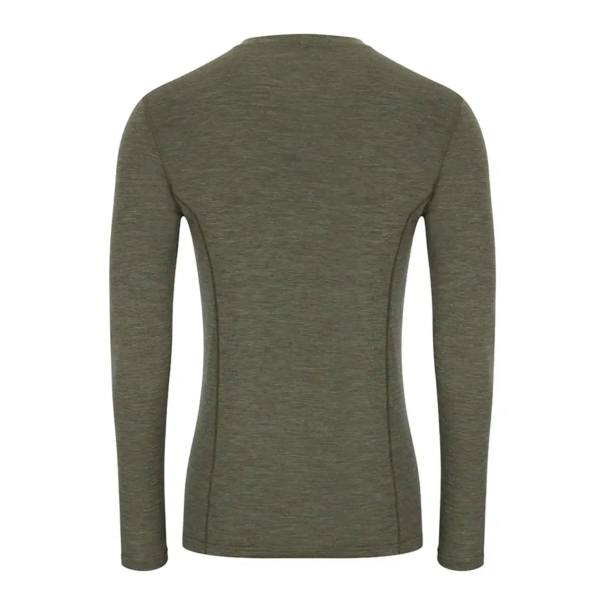 Hoggs of Fife 100% Merino Wool Crew Neck Long Sleeve Base Layer - Green - Back Hoggs of Fife 100% Merino Wool Crew Neck Long Sleeve Base Layer - Green - Back