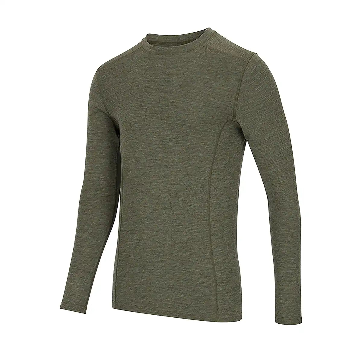 Hoggs of Fife 100% Merino Wool Crew Neck Long Sleeve Base Layer - Green - Front Hoggs of Fife 100% Merino Wool Crew Neck Long Sleeve Base Layer - Green - Front