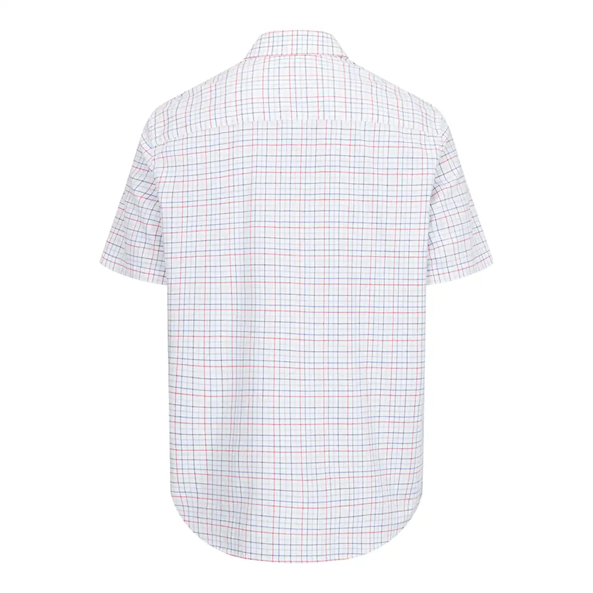 Hoggs of Fife Callum S/S Tattersall Shirt - Red/Sky - Detail Hoggs of Fife Callum S/S Tattersall Shirt - Red/Sky - Detail