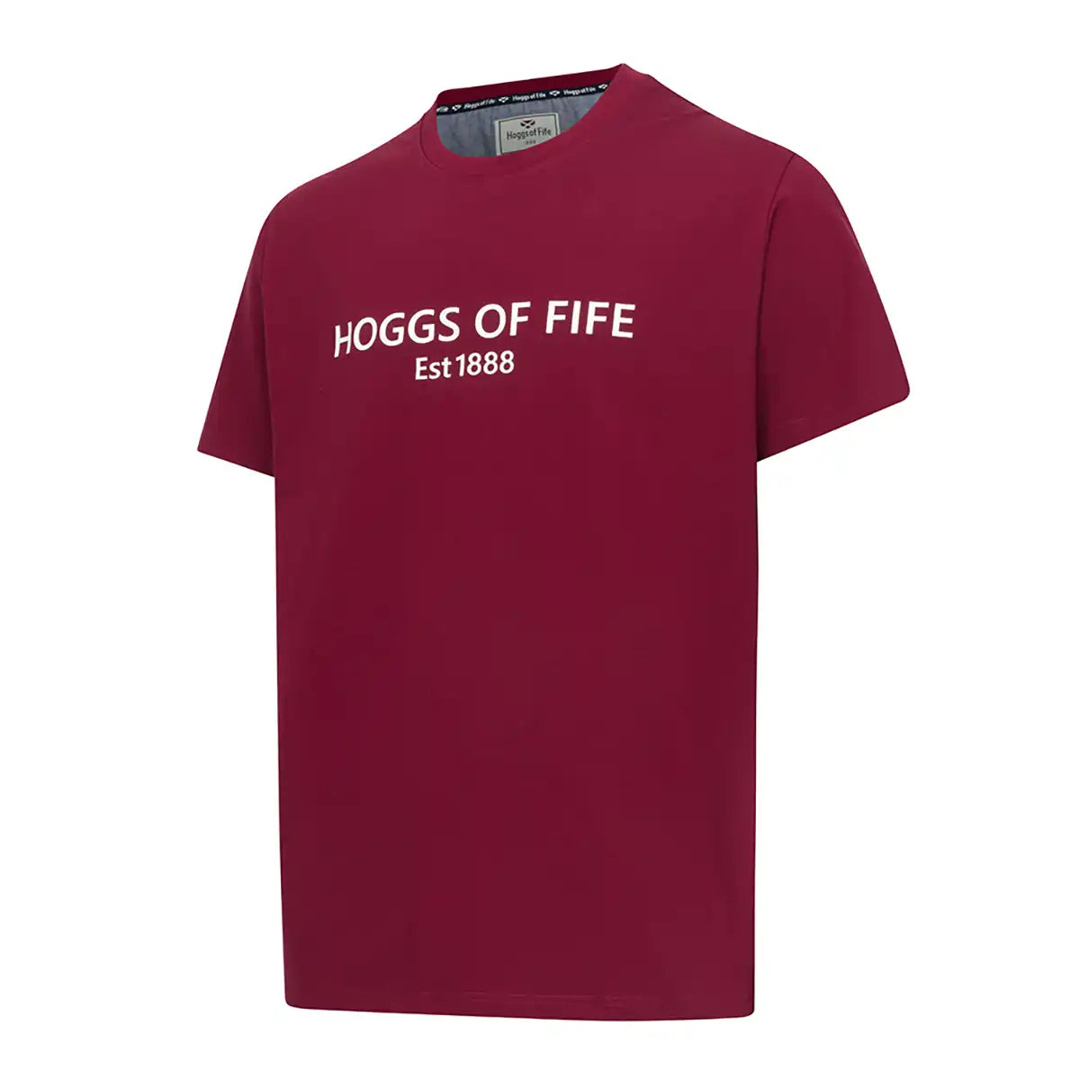 Hoggs of Fife Canonbie Printed T-Shirt - Burgundy - Front Hoggs of Fife Canonbie Printed T-Shirt - Burgundy - Front