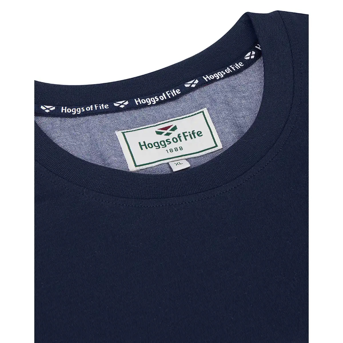 Hoggs of Fife Canonbie Printed T-Shirt - Navy - Neck Detail Hoggs of Fife Canonbie Printed T-Shirt - Navy - Neck Detail