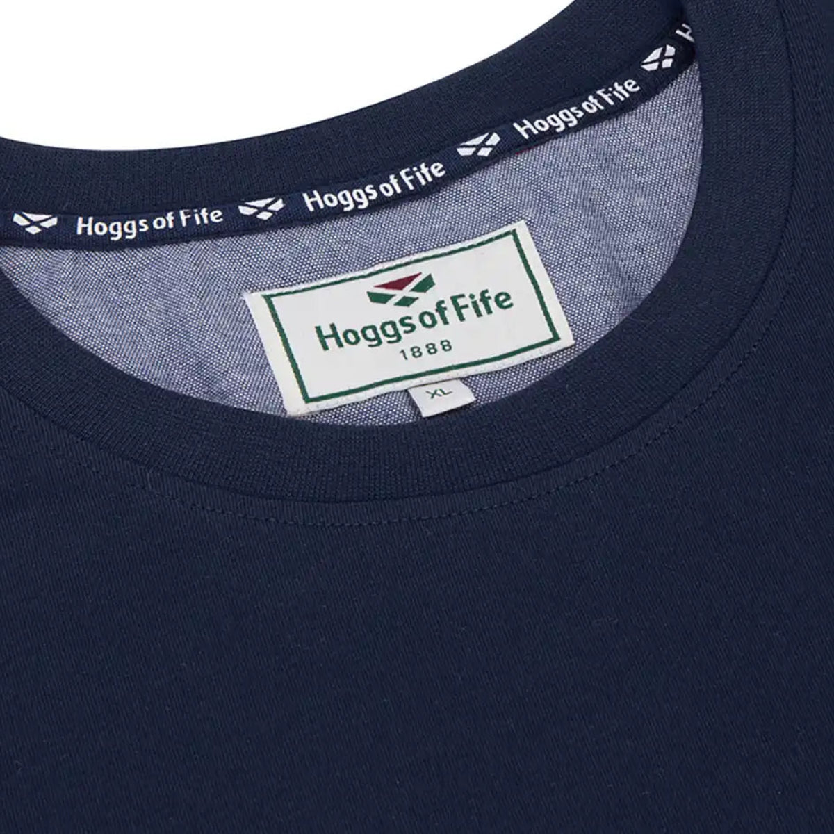 Hoggs of Fife Canonbie Printed T-Shirt - Navy - Neck Detail Hoggs of Fife Canonbie Printed T-Shirt - Navy - Neck Detail