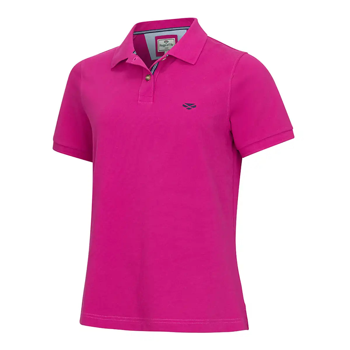 Hoggs of Fife Cora Ladies Pique Polo Shirt - Berry - Front Hoggs of Fife Cora Ladies Pique Polo Shirt - Berry - Front