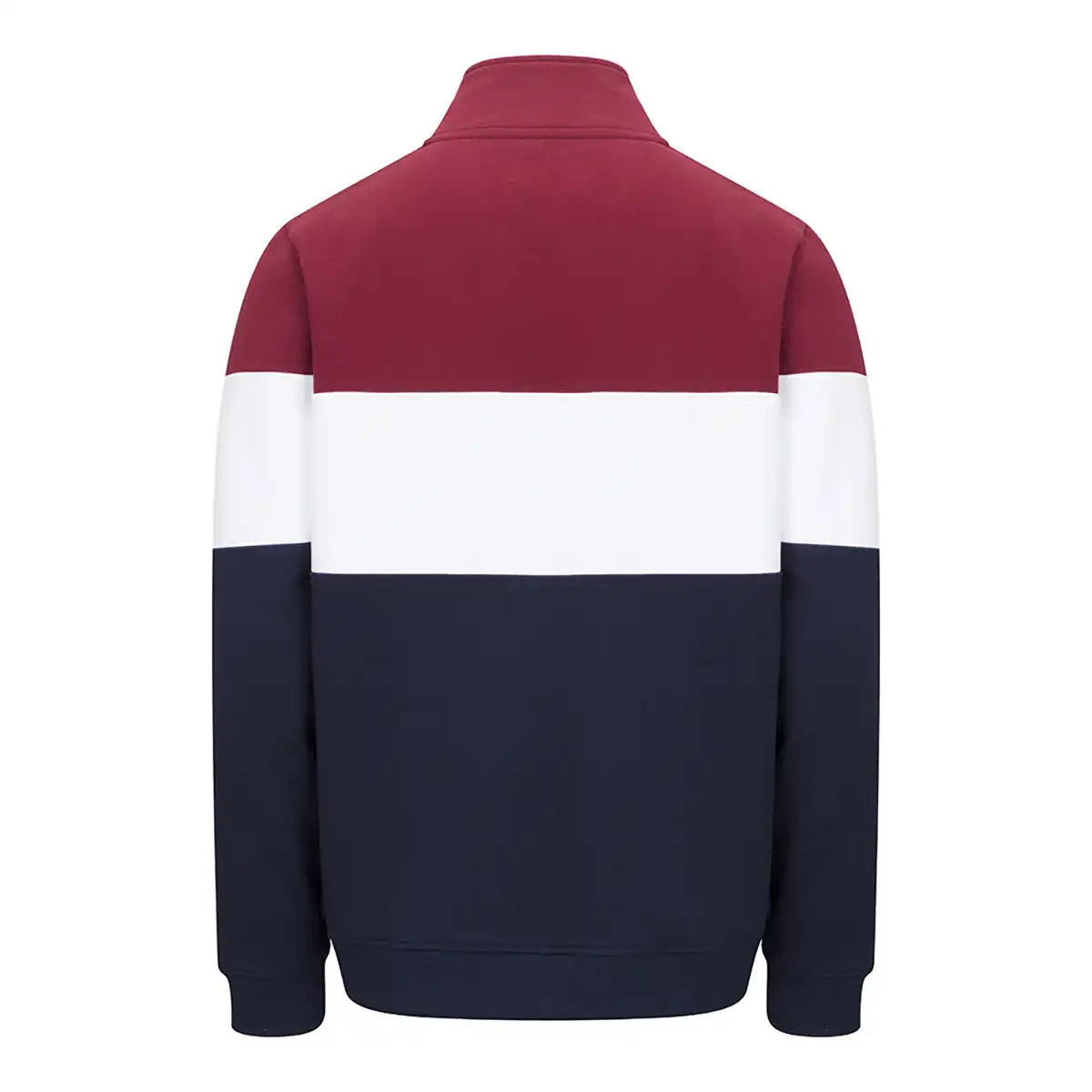 Hoggs of Fife Dumfries 1888 Quarter Zip Sweatshirt - Burgundy White - Front Hoggs of Fife Dumfries 1888 Quarter Zip Sweatshirt - Burgundy White - Front