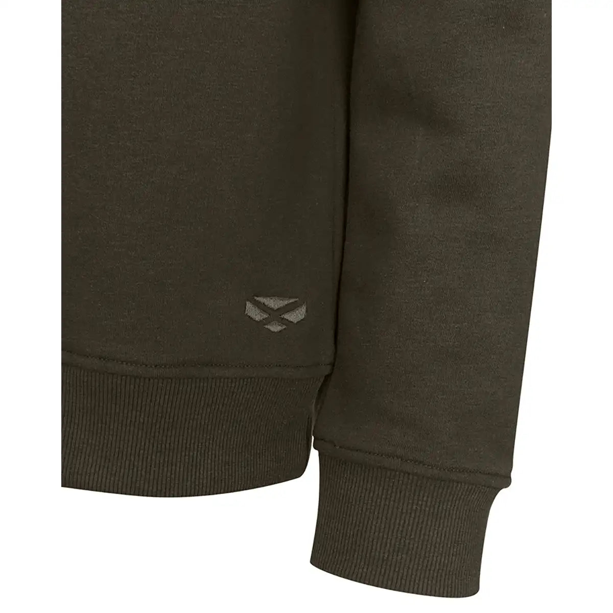Hoggs of Fife Galloway 1888 Plain 1/4 Zip Sweatshirt - Forest - Cuff Detail Hoggs of Fife Galloway 1888 Plain 1/4 Zip Sweatshirt - Forest - Cuff Detail