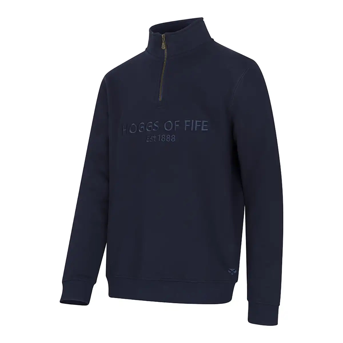 Hoggs of Fife Galloway 1888 Plain 1/4 Zip Sweatshirt - Navy - Front Hoggs of Fife Galloway 1888 Plain 1/4 Zip Sweatshirt - Navy - Front