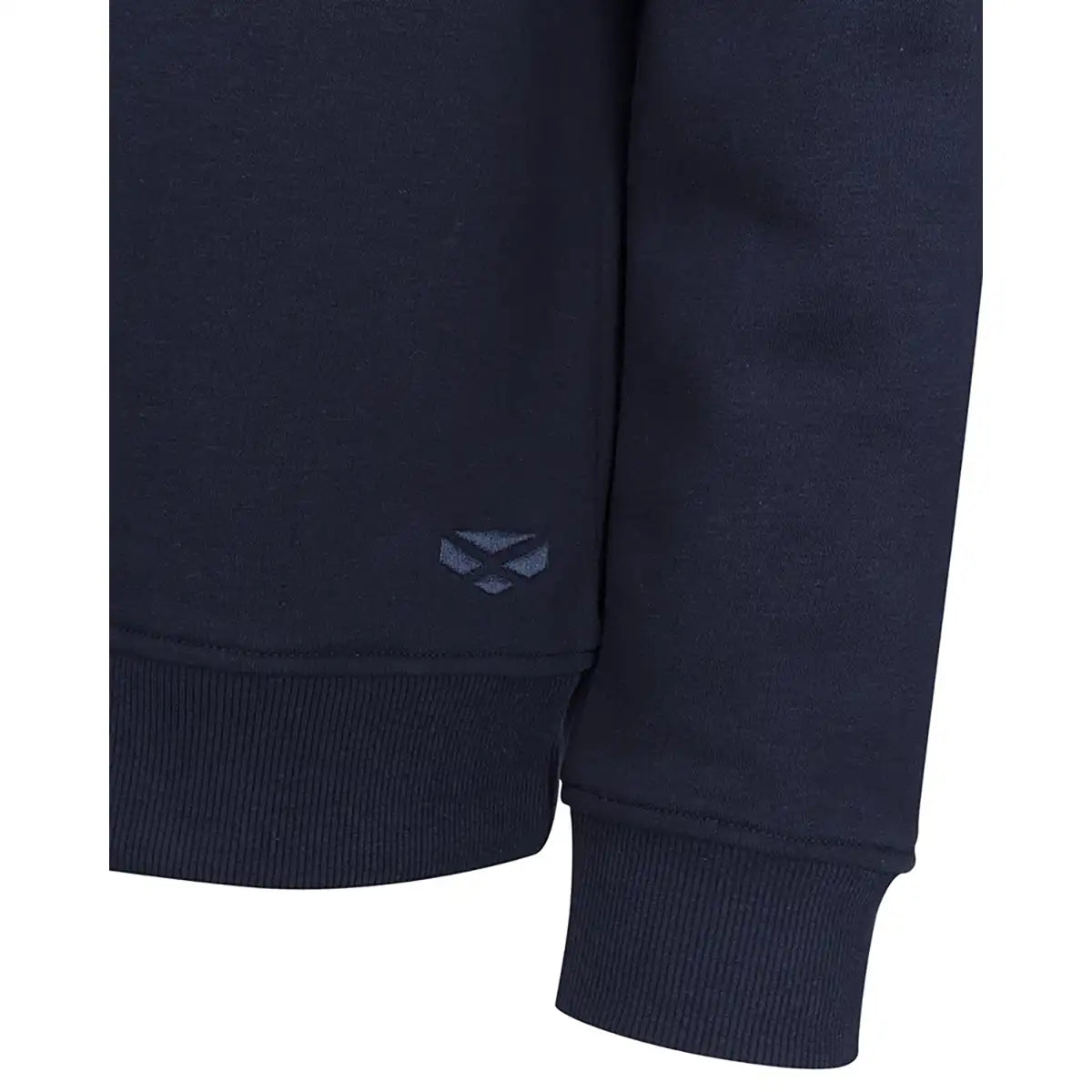 Hoggs of Fife Galloway 1888 Plain 1/4 Zip Sweatshirt - Navy - Cuff Detail Hoggs of Fife Galloway 1888 Plain 1/4 Zip Sweatshirt - Navy - Cuff Detail
