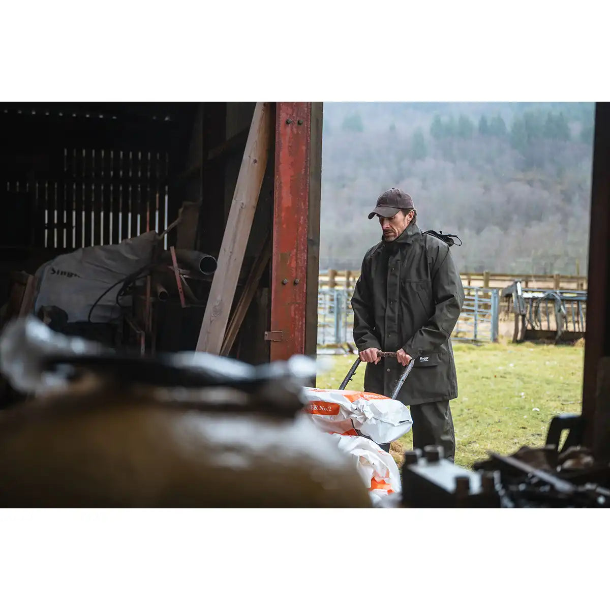 Hoggs of Fife Green King II Waterproof Jacket - Green - On Model Hoggs of Fife Green King II Waterproof Jacket - Green - On Model