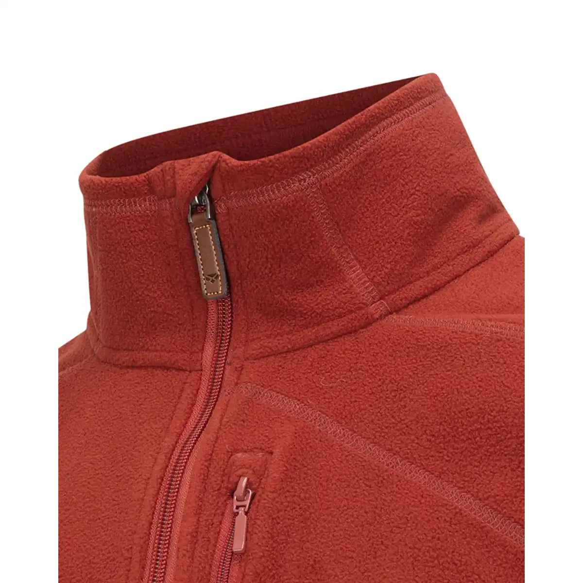 Hoggs of Fife Islander Techpro 1/4 Zip Sweatshirt - Burnt Henna - Zip Detail Hoggs of Fife Islander Techpro 1/4 Zip Sweatshirt - Burnt Henna - Zip Detail