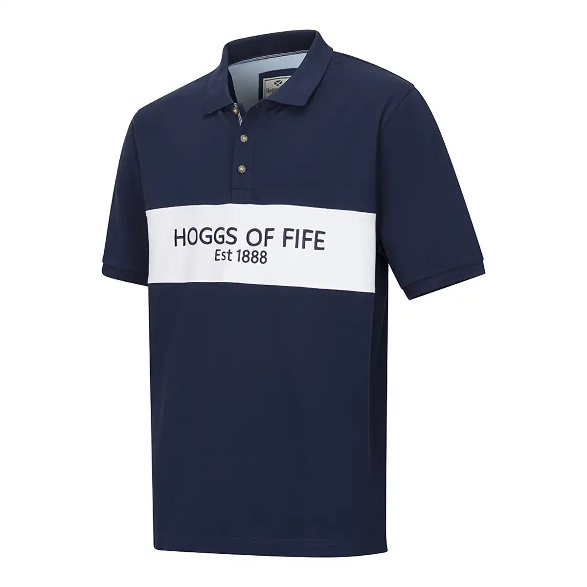 Hoggs of Fife Stewart Block Pique Polo Shirt - Front Hoggs of Fife Stewart Block Pique Polo Shirt - Front