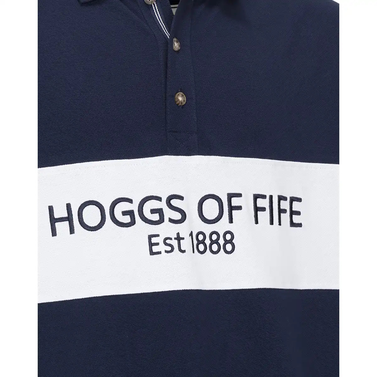 Hoggs of Fife Stewart Block Pique Polo Shirt - Logo Detail Hoggs of Fife Stewart Block Pique Polo Shirt - Logo Detail