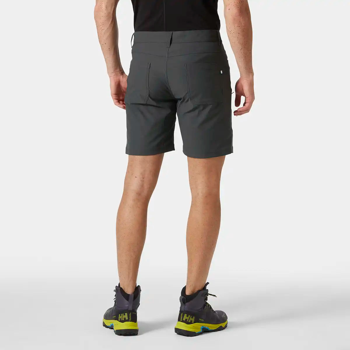 Helly Hansen Holmen 5 Pocket Shorts- Ebony- on model back view Helly Hansen Holmen 5 Pocket Shorts- Ebony- on model back view