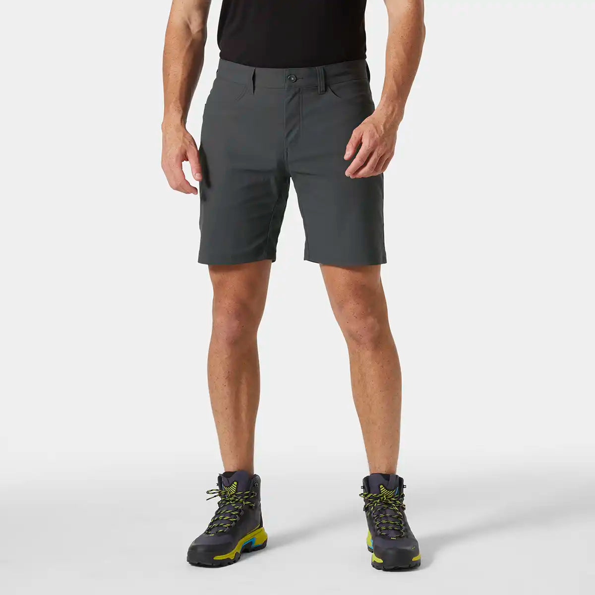 Helly Hansen Holmen 5 Pocket Shorts- Ebony- on model Helly Hansen Holmen 5 Pocket Shorts- Ebony- on model