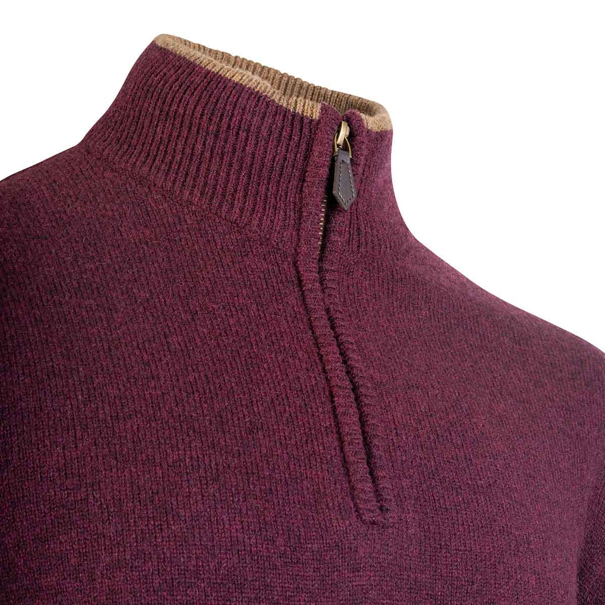 Jack Pyke Ashcombe Zipknit Pullover - plum zip neck Jack Pyke Ashcombe Zipknit Pullover - plum zip neck