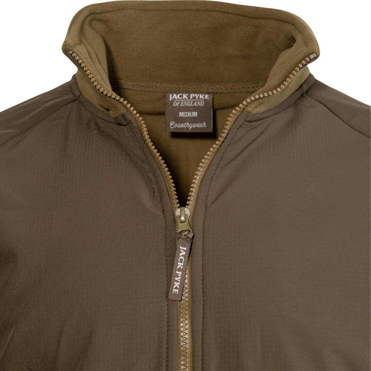 Jack Pyke Bleasdale Half Zip Fleece Top - Dark Mustard - Collar Jack Pyke Bleasdale Half Zip Fleece Top - Dark Mustard - Collar