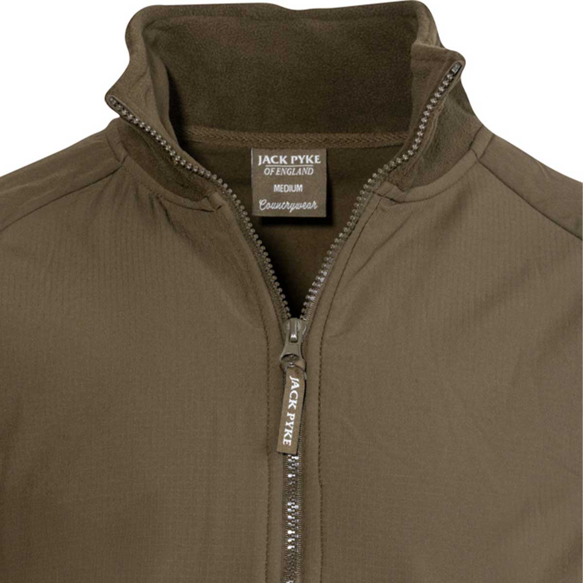 Jack Pyke Bleasdale Half Zip Fleece Top - Dark Olive - Collar Jack Pyke Bleasdale Half Zip Fleece Top - Dark Olive - Collar