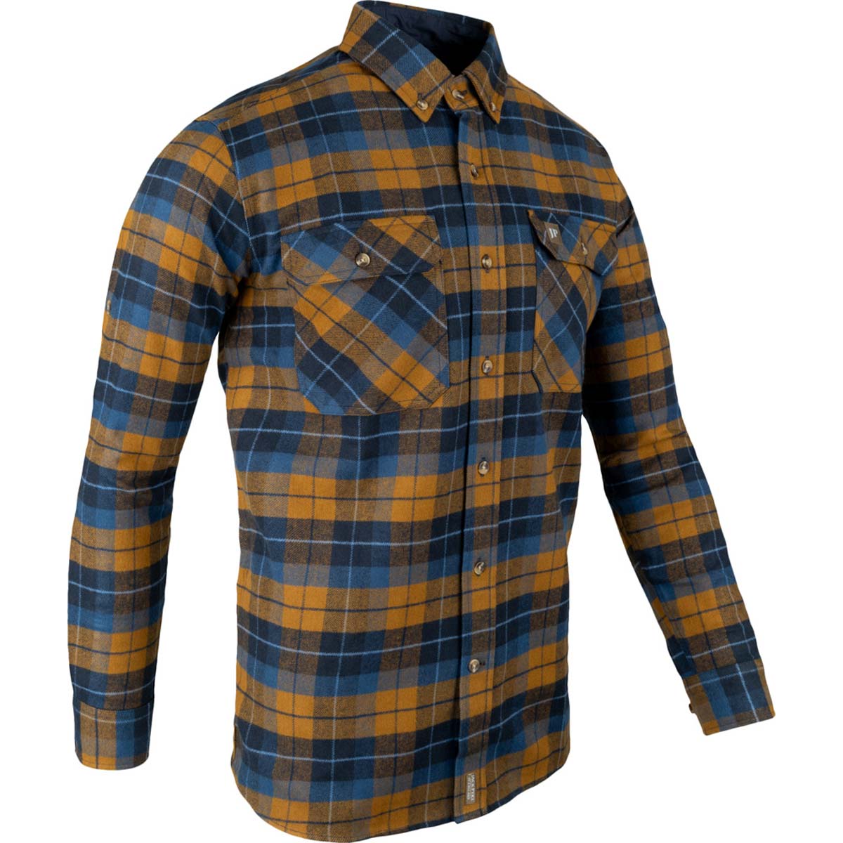 Jack Pyke Bleasdale Heavy Flannel Shirt - Navy - Angle View Jack Pyke Bleasdale Heavy Flannel Shirt - Navy - Angle View