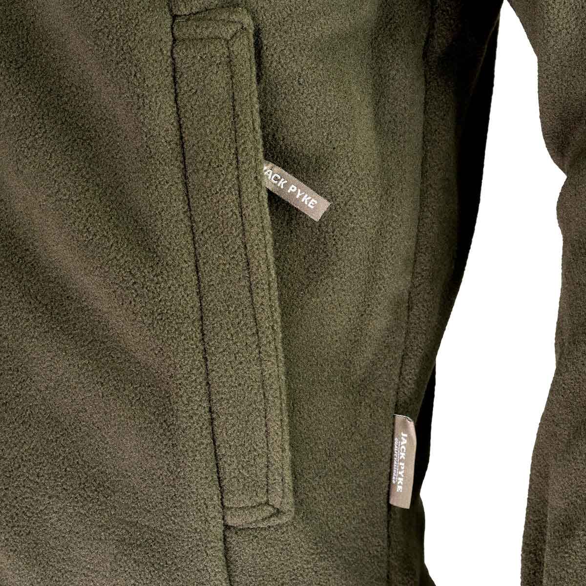 Jack Pyke Countryman Fleece Jacket - dark olive pocket detail Jack Pyke Countryman Fleece Jacket - dark olive pocket detail