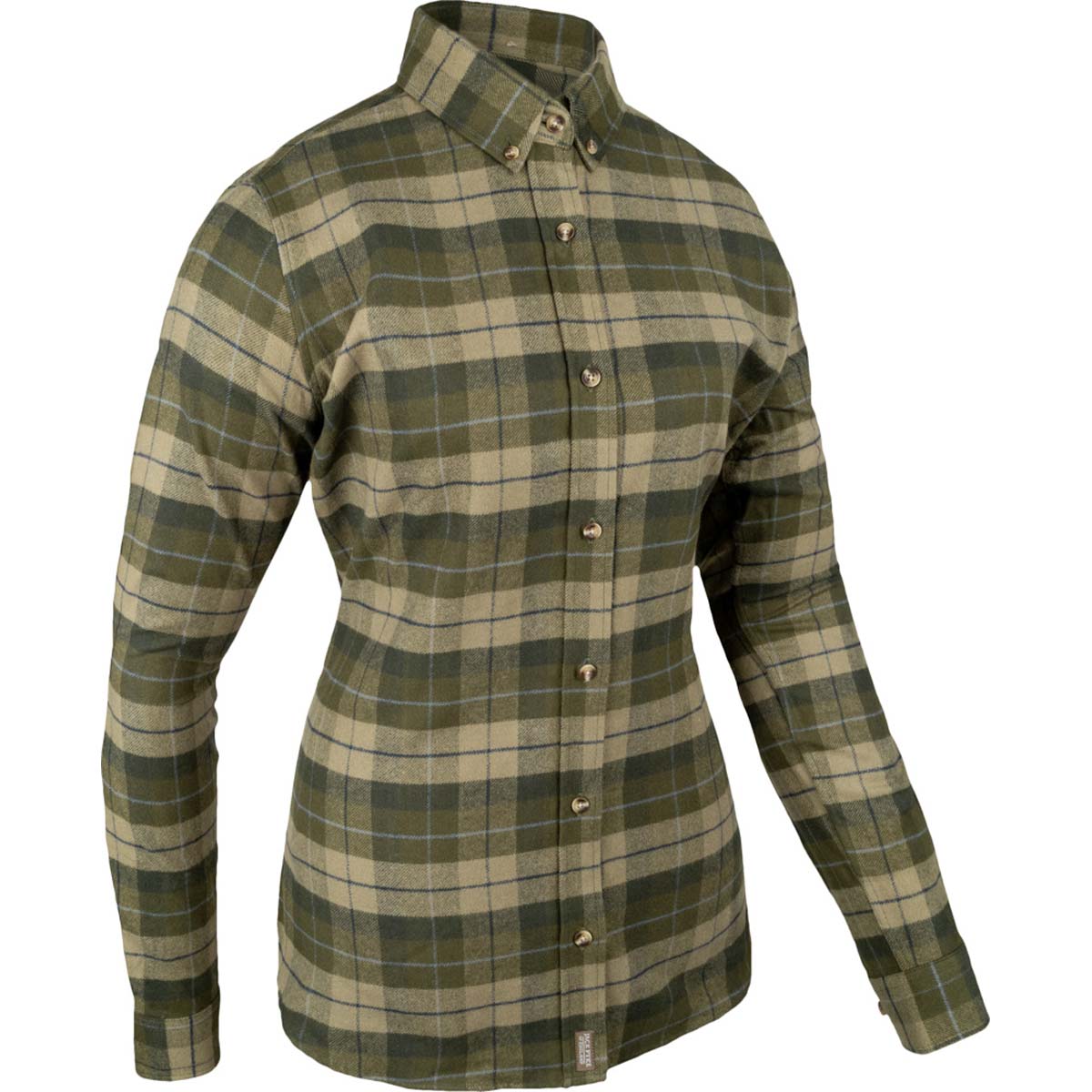 Jack Pyke Ladies Bleasdale Heavy Flannel Shirt - Green - Angled View Jack Pyke Ladies Bleasdale Heavy Flannel Shirt - Green - Angled View