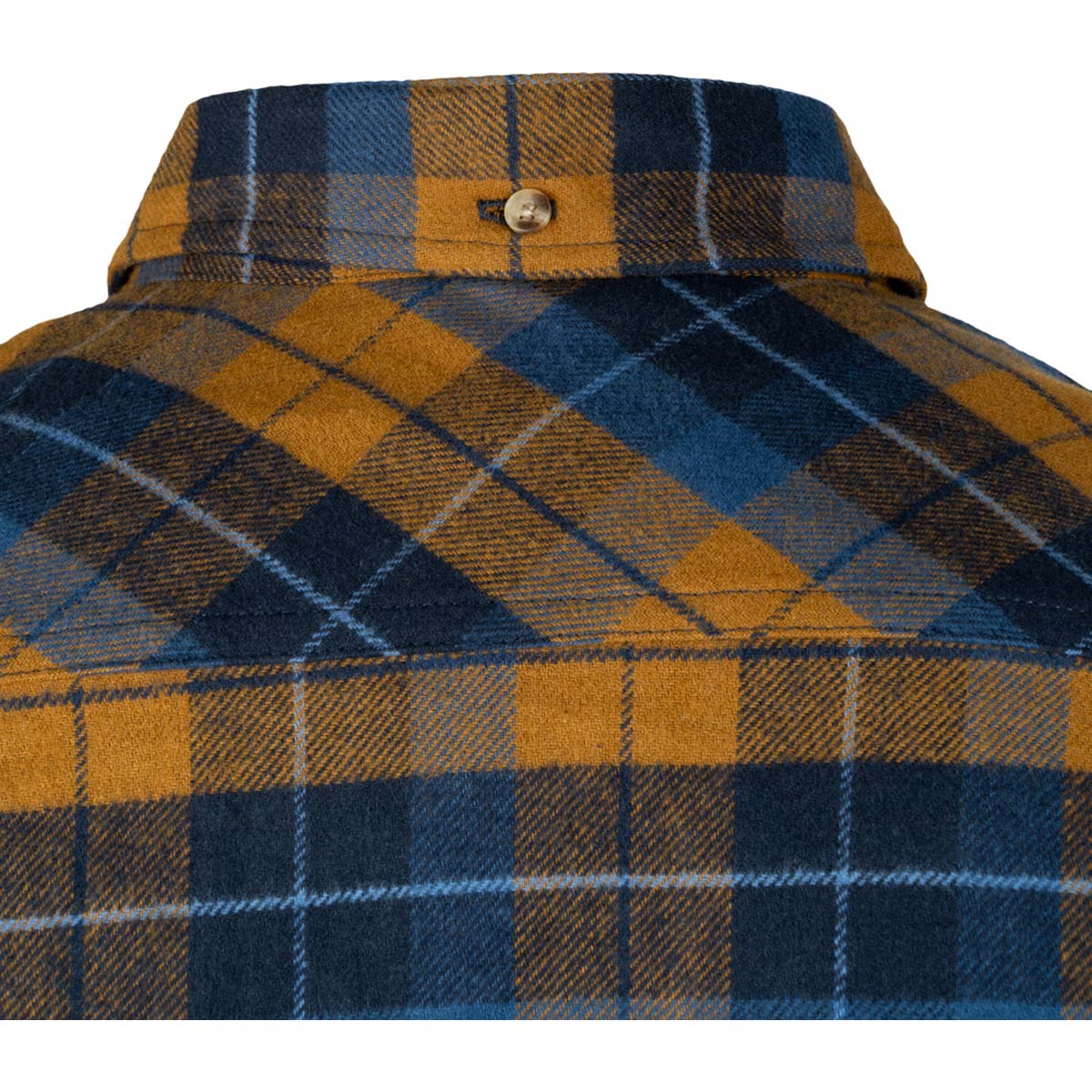 Jack Pyke Ladies Bleasdale Heavy Flannel Shirt - Navy/Russet - Neck Detail Jack Pyke Ladies Bleasdale Heavy Flannel Shirt - Navy/Russet - Neck Detail