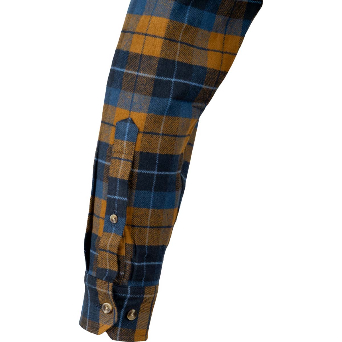 Jack Pyke Ladies Bleasdale Heavy Flannel Shirt - Navy/Russet - Sleeve Detail Jack Pyke Ladies Bleasdale Heavy Flannel Shirt - Navy/Russet - Sleeve Detail