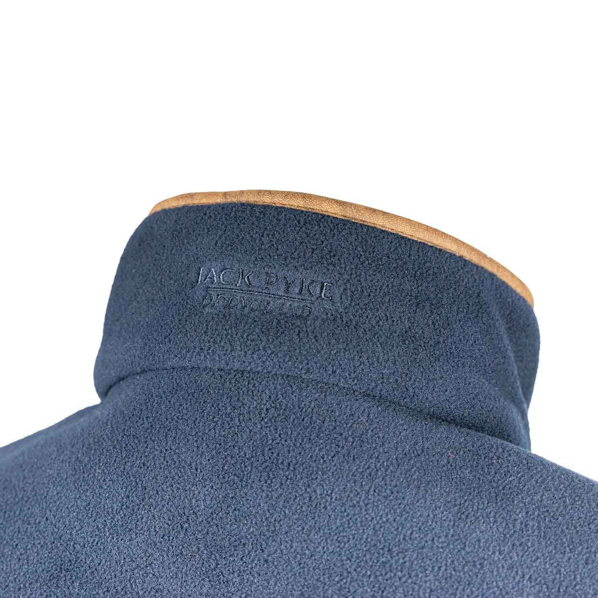 Jack Pyke Ladies Countryman Fleece Gilet - Navy Collar Close up Jack Pyke Ladies Countryman Fleece Gilet - Navy Collar Close up
