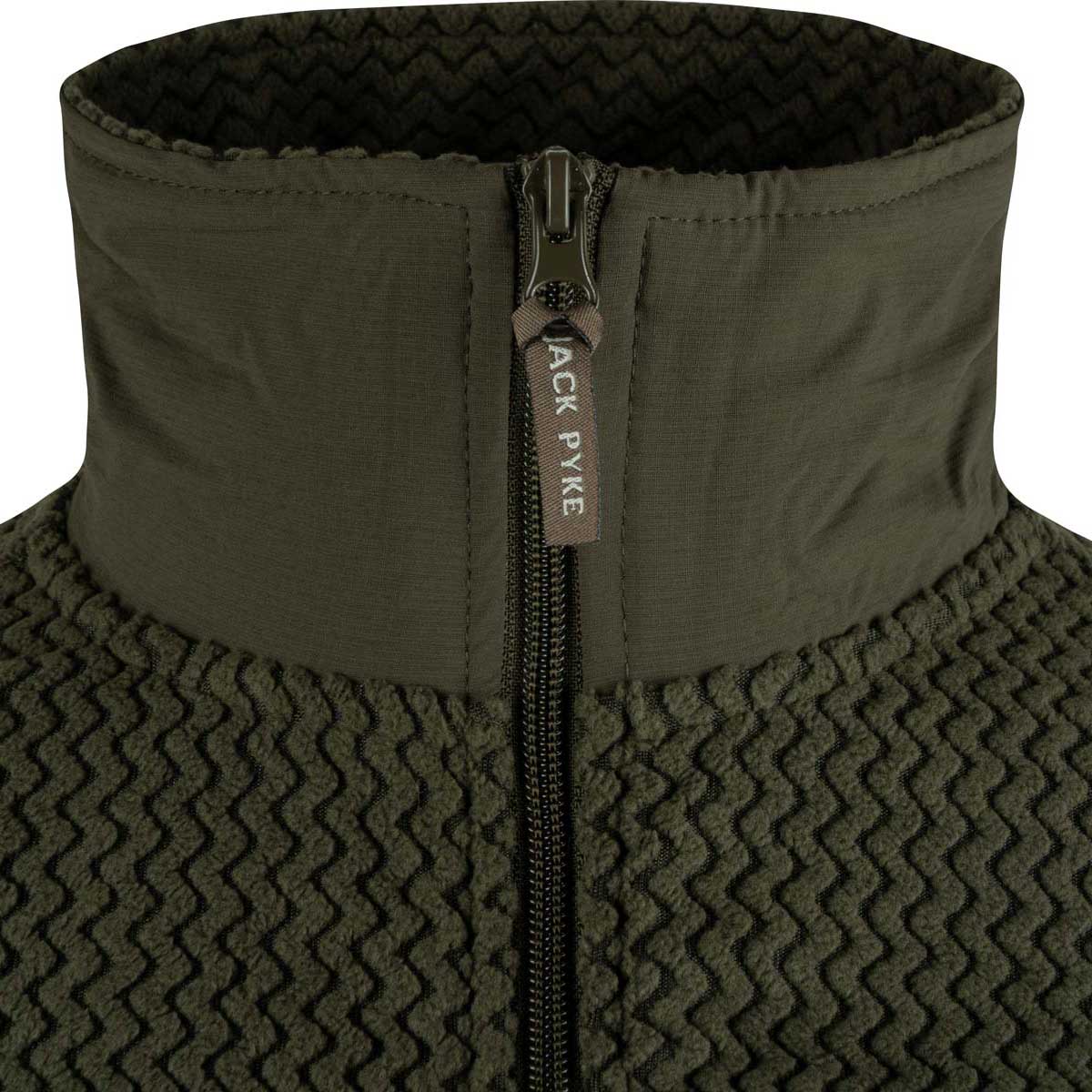 Jack Pyke Lightweight Z Fleece Jacket - Neck Detail Jack Pyke Lightweight Z Fleece Jacket - Neck Detail