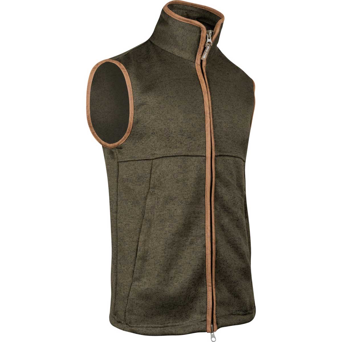 Jack Pyke Melange Men's Fleece Gilet - Green - Side View Jack Pyke Melange Men's Fleece Gilet - Green - Side View