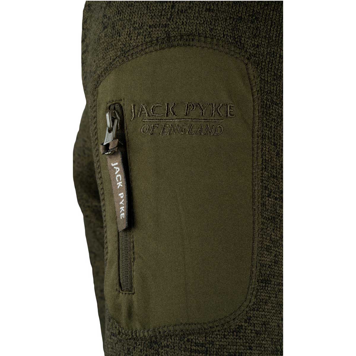 Jack Pyke Melange Quarter Zip Fleece - green arm pocket Jack Pyke Melange Quarter Zip Fleece - green arm pocket