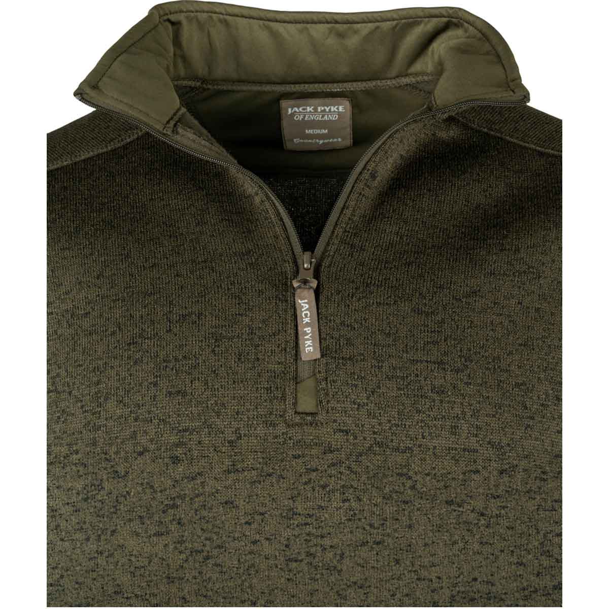 Jack Pyke Melange Quarter Zip Fleece - green zip neck Jack Pyke Melange Quarter Zip Fleece - green zip neck