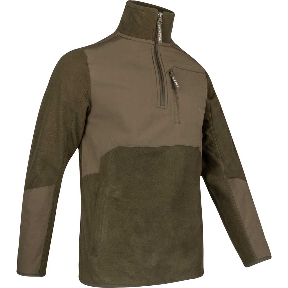 Jack Pyke Rannock Fleece Pullover - Dark Olive - Side View Jack Pyke Rannock Fleece Pullover - Dark Olive - Side View
