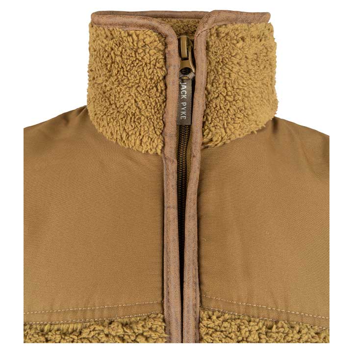 Jack Pyke Sherpa Fleece Gilet - camel zip neck Jack Pyke Sherpa Fleece Gilet - camel zip neck
