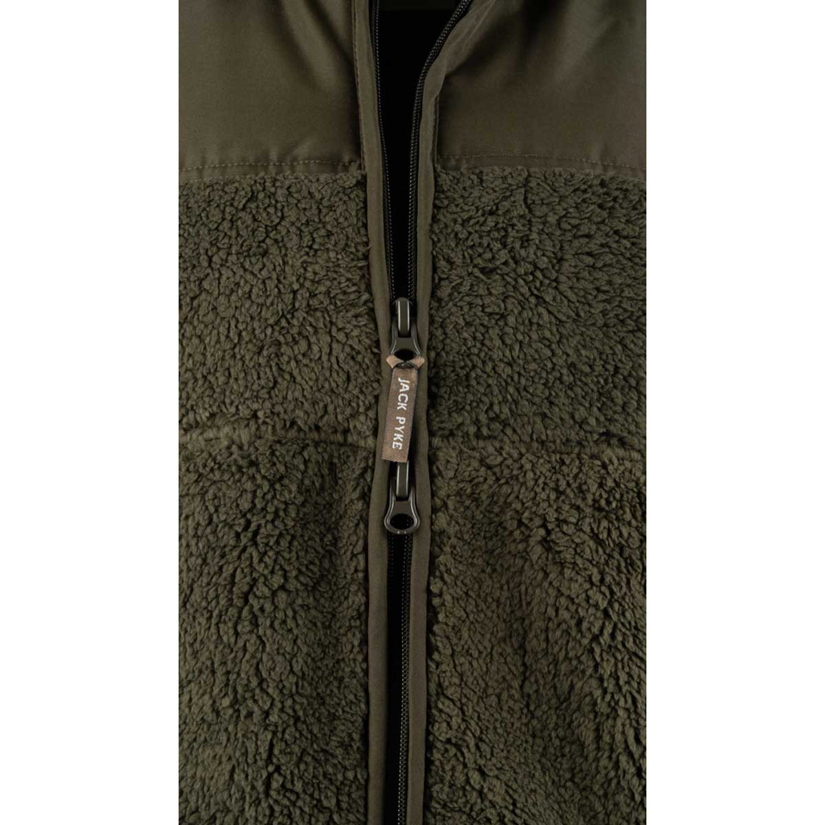 Jack Pyke Sherpa Fleece Gilet - dark olive 2 way zip Jack Pyke Sherpa Fleece Gilet - dark olive 2 way zip