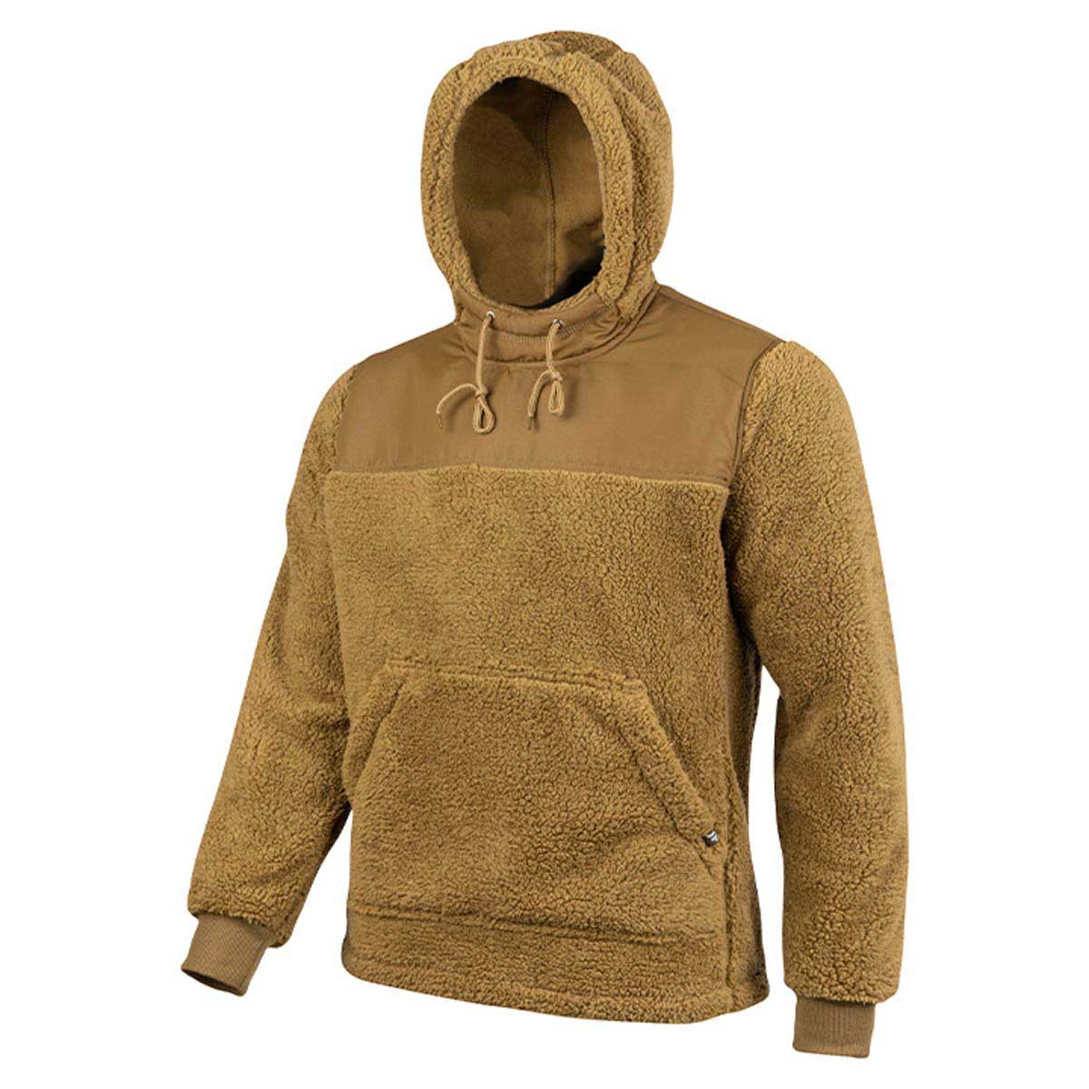 Jack Pyke Sherpa Fleece Hoodie Gen 2 - camel Angle View Jack Pyke Sherpa Fleece Hoodie Gen 2 - camel Angle View