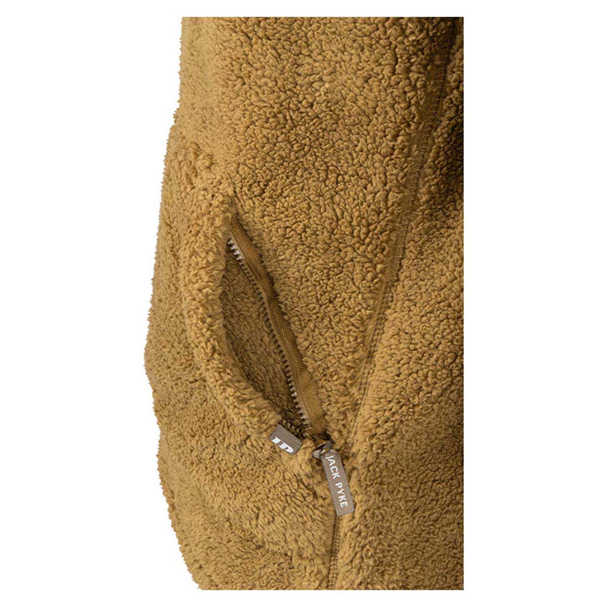 Jack Pyke Sherpa Fleece Hoodie Gen 2 - camel Pocket Detail Jack Pyke Sherpa Fleece Hoodie Gen 2 - camel Pocket Detail