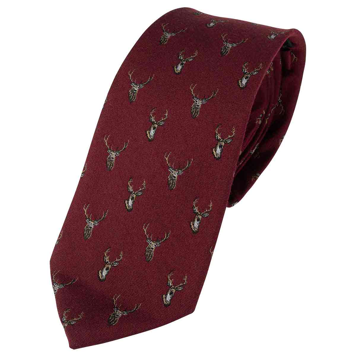 Jack Pyke Silk Tie Stag Burgundy Jack Pyke Silk Tie Stag Burgundy
