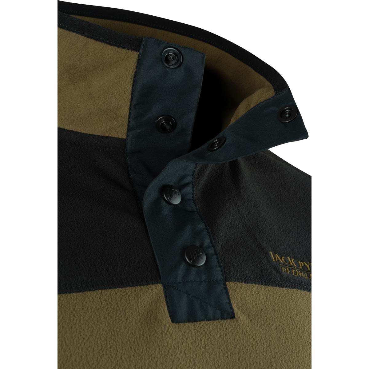 Jack Pyke Snap Neck Fleece Top - Dark Mustard - Placket Detail Jack Pyke Snap Neck Fleece Top - Dark Mustard - Placket Detail