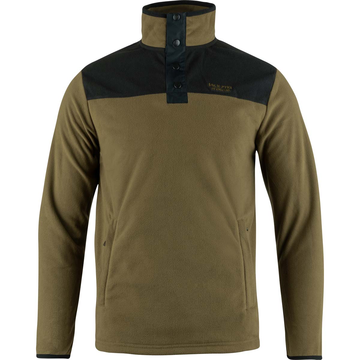 Jack Pyke Snap Neck Fleece Top - Dark Mustard - Front Jack Pyke Snap Neck Fleece Top - Dark Mustard - Front