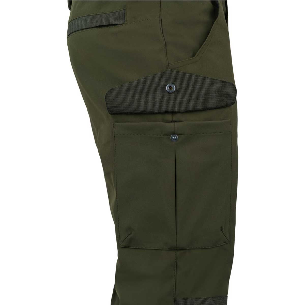 Jack Pyke Softshell Trousers - thigh pocket detail Jack Pyke Softshell Trousers - thigh pocket detail