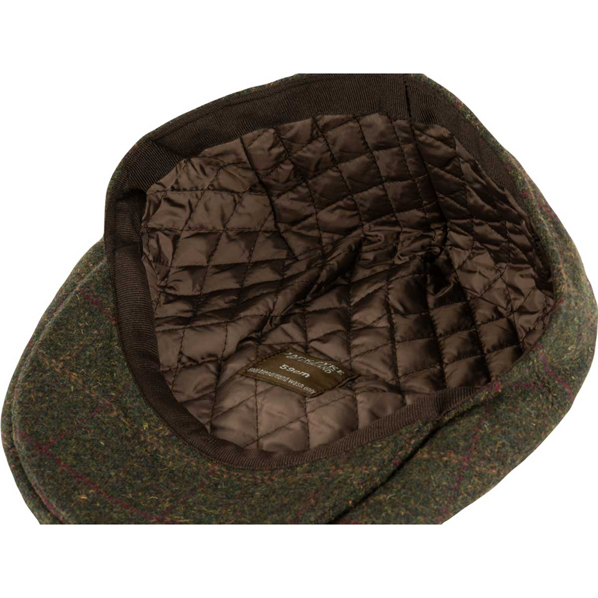 Jack Pyke Wool Blend Flat Cap - dark olive lining Jack Pyke Wool Blend Flat Cap - dark olive lining