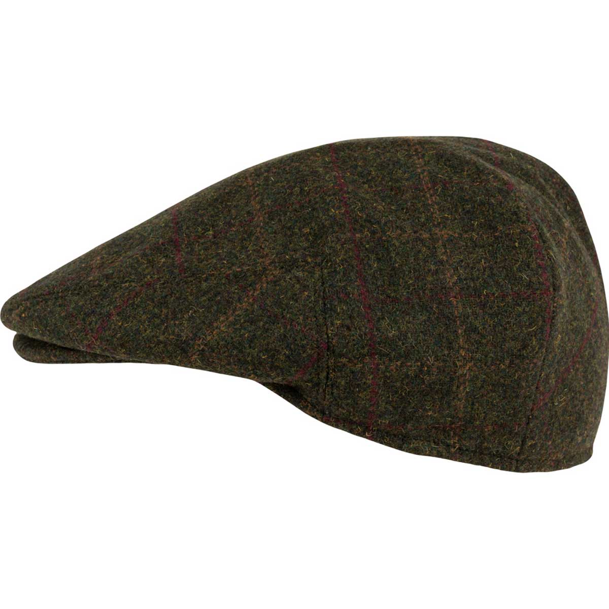 Jack Pyke Wool Blend Flat Cap - dark olive side Jack Pyke Wool Blend Flat Cap - dark olive side