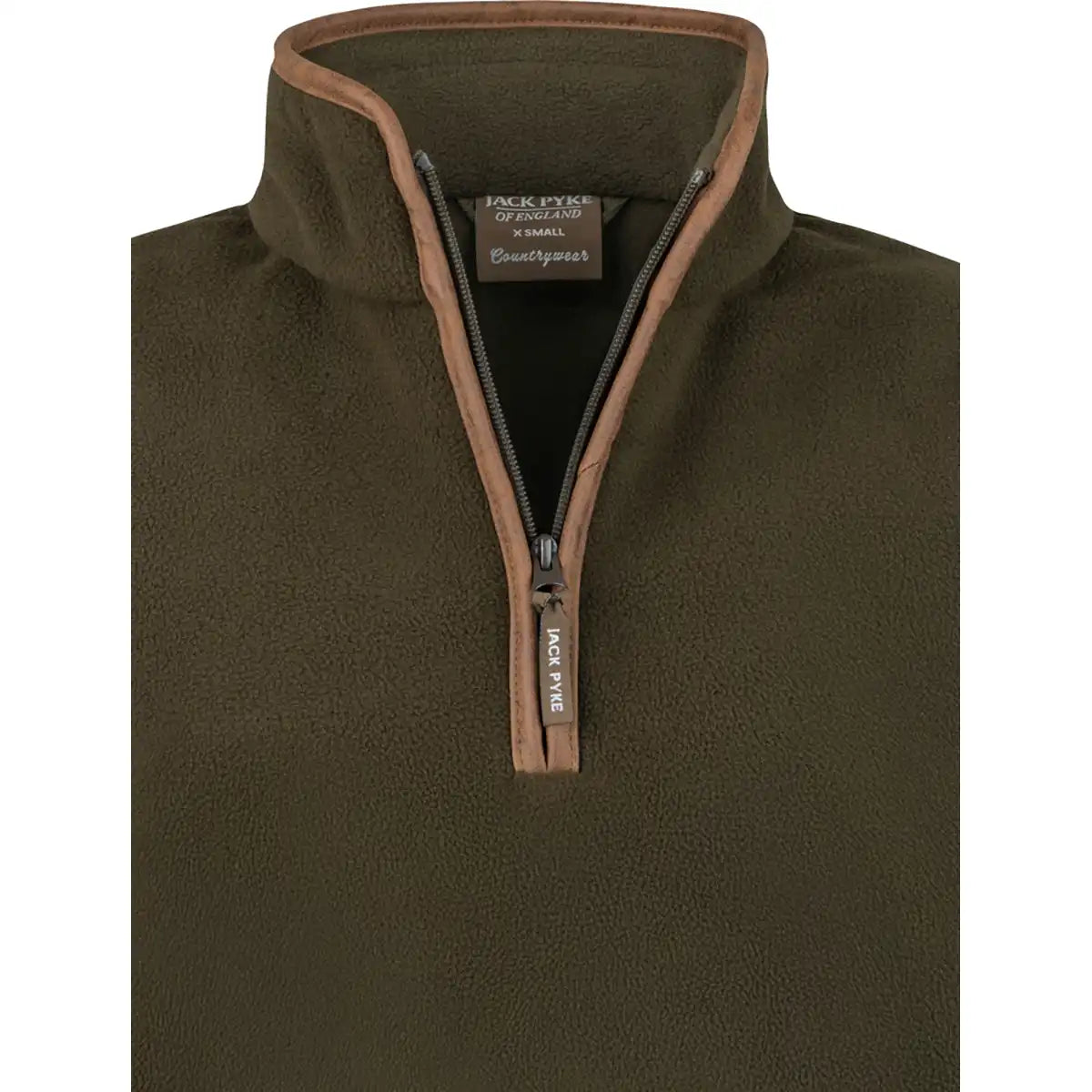 Jack Pyke Ladies Fleece Pullover - Dark Olive - Zip Detail Jack Pyke Ladies Fleece Pullover - Dark Olive - Zip Detail