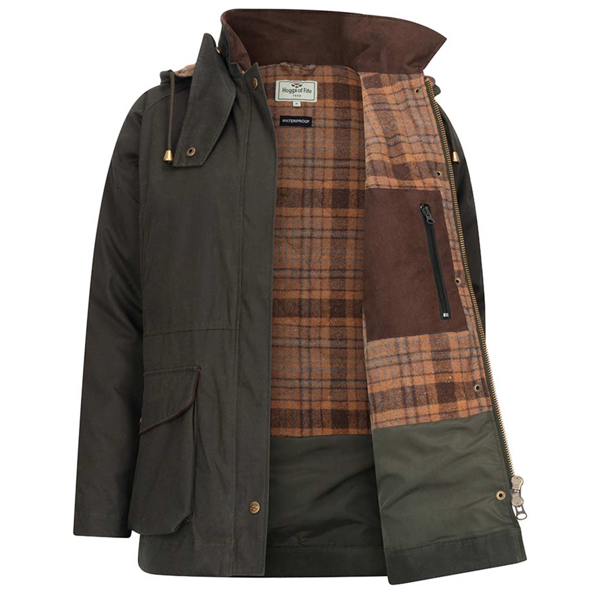 Hoggs of FIfe Kelso Waterproof Waxed Jacket - Womens - Inside Hoggs of FIfe Kelso Waterproof Waxed Jacket - Womens - Inside