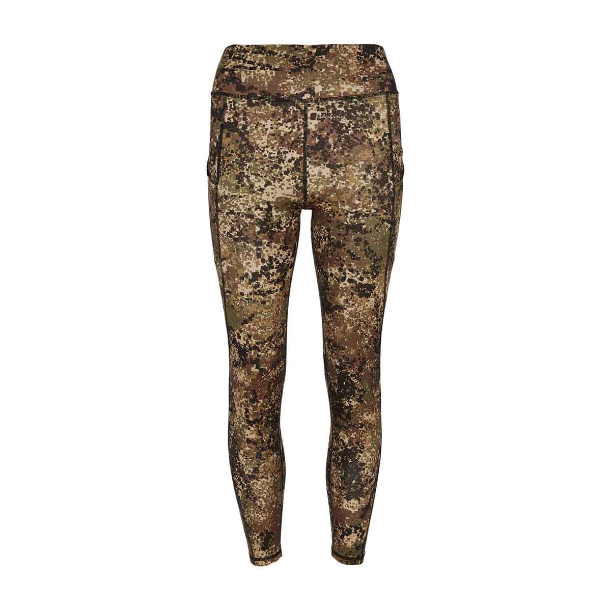Ladies Ridgeline Infinity Leggings - Dirt Camo - Front Ladies Ridgeline Infinity Leggings - Dirt Camo - Front