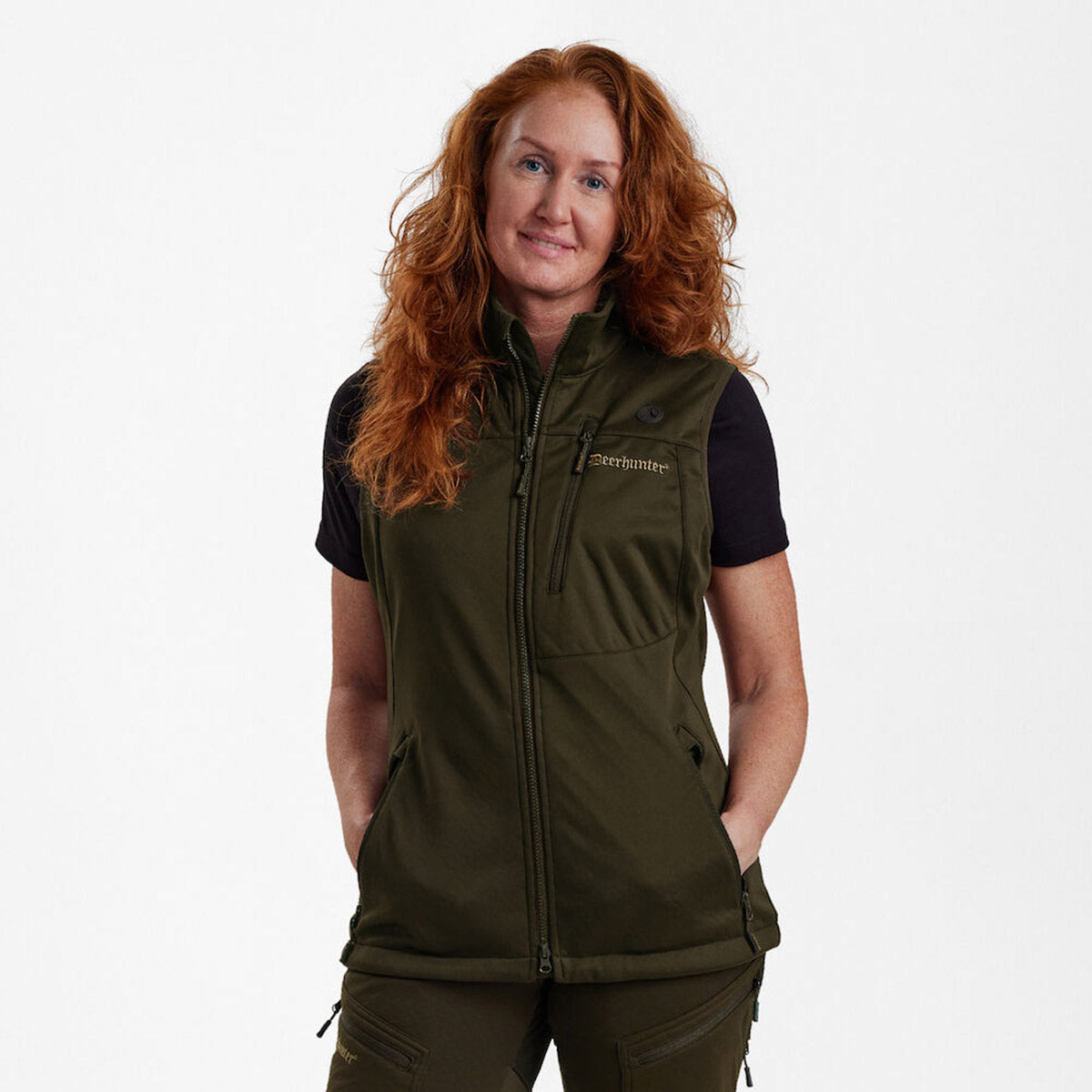 Deerhunter Lady Excape Softshell Waistcoat - On Model Deerhunter Lady Excape Softshell Waistcoat - On Model