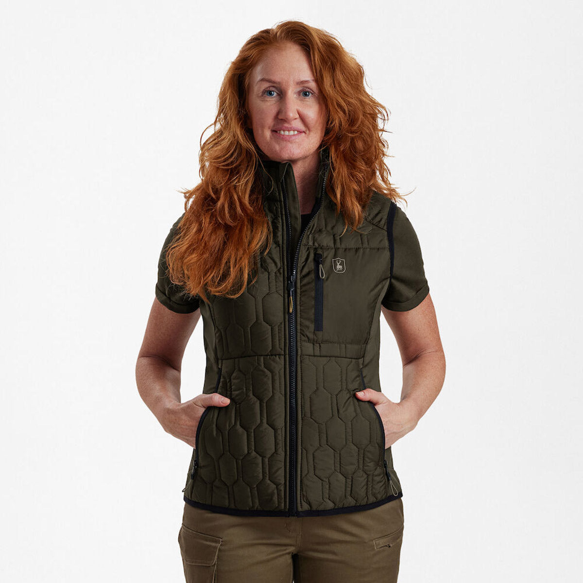 Deerhunter Lady Mossdale Quilted Waistcoat - On Model Deerhunter Lady Mossdale Quilted Waistcoat - On Model