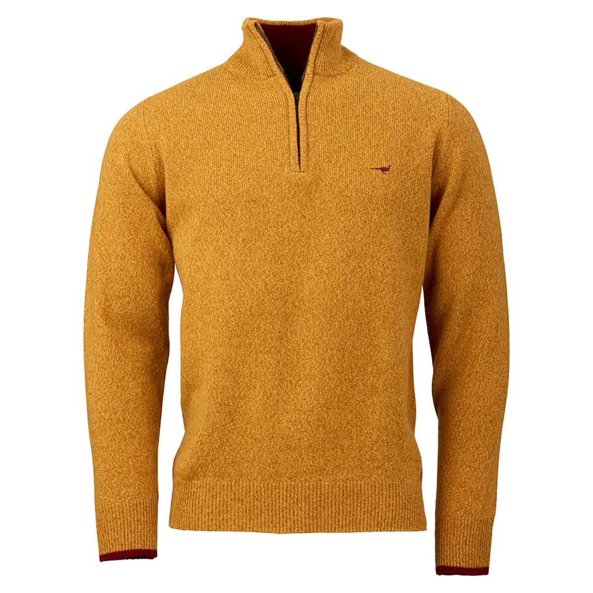Laksen Brompton Lambswool Zip Neck Pullover - Gorse Laksen Brompton Lambswool Zip Neck Pullover - Gorse