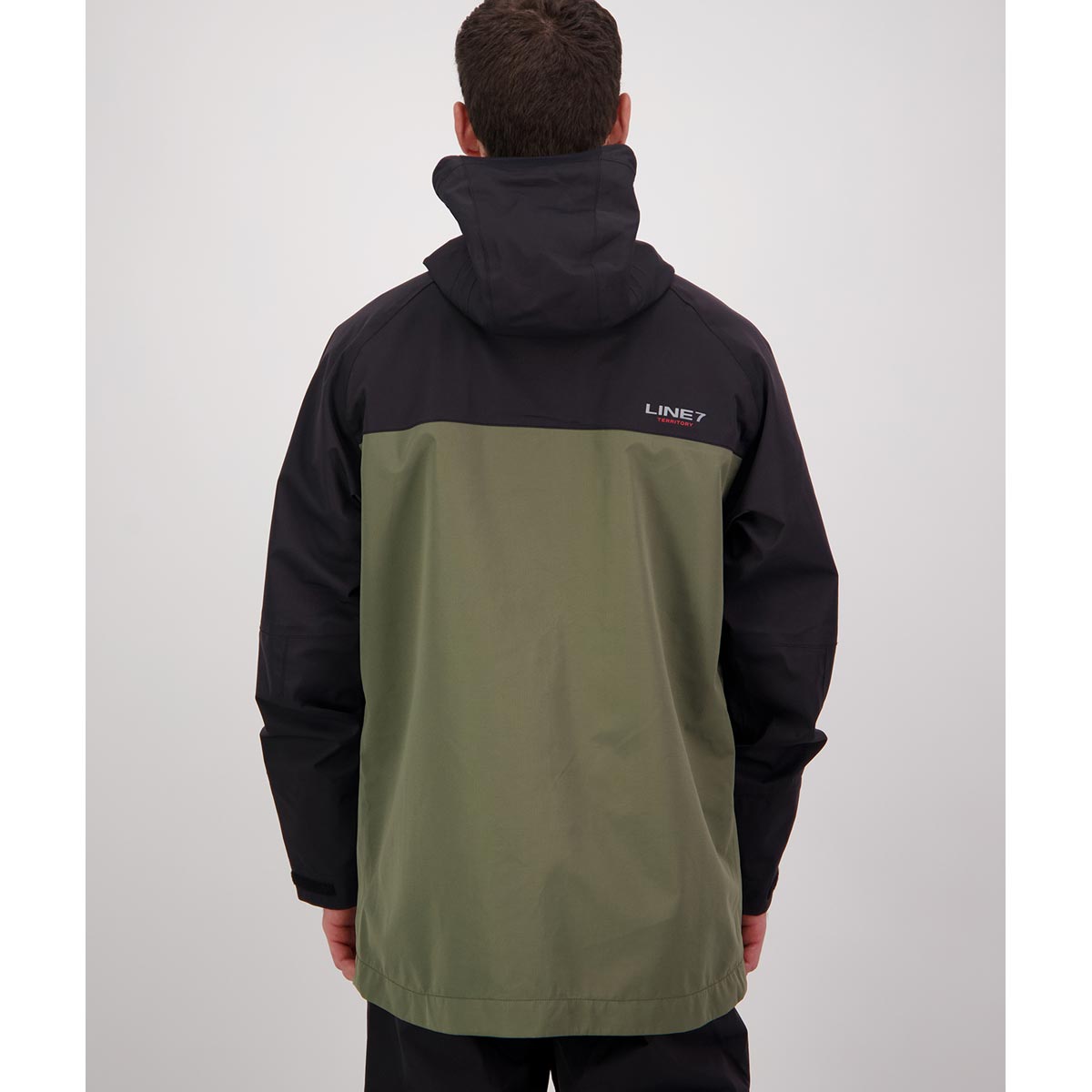 Line 7 Territory Storm Pro20 Waterproof 3 Layer Jacket - Moss - Rear Line 7 Territory Storm Pro20 Waterproof 3 Layer Jacket - Moss - Rear