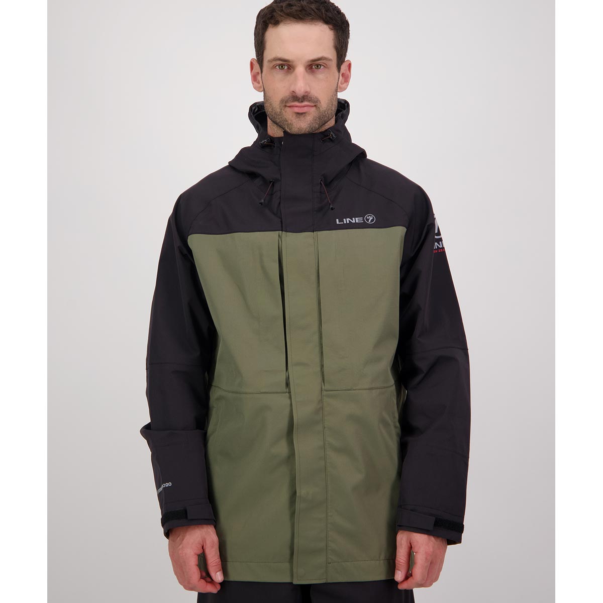 Line 7 Territory Storm Pro20 Waterproof 3 Layer Jacket - Moss - On Model Line 7 Territory Storm Pro20 Waterproof 3 Layer Jacket - Moss - On Model