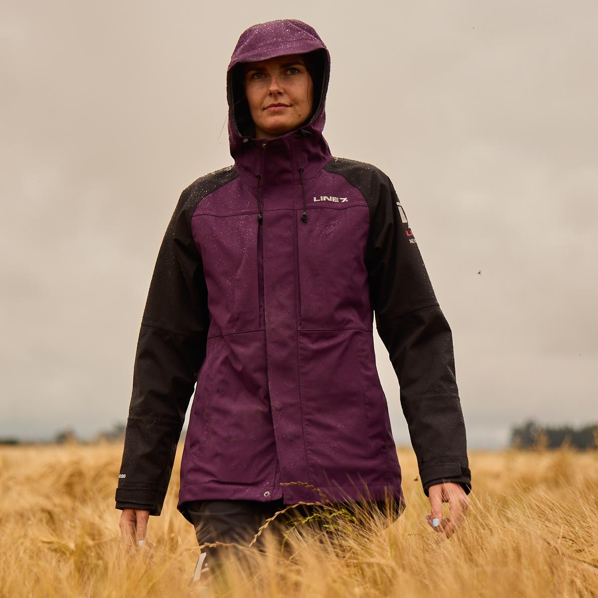 Line 7 Territory Storm Pro20 Women's Waterproof 3 Layer Jacket - On Model Line 7 Territory Storm Pro20 Women's Waterproof 3 Layer Jacket - On Model